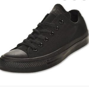 All black low top Converse